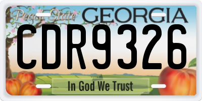 GA license plate CDR9326
