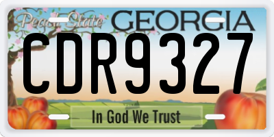 GA license plate CDR9327