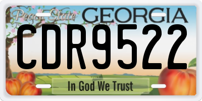 GA license plate CDR9522