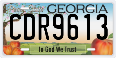 GA license plate CDR9613