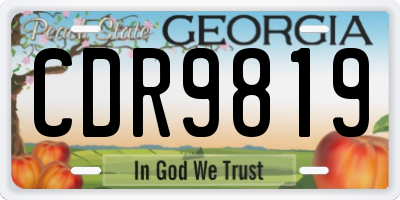 GA license plate CDR9819