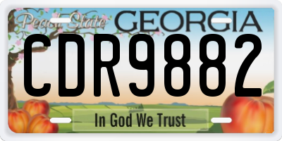GA license plate CDR9882