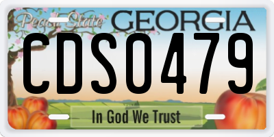 GA license plate CDS0479