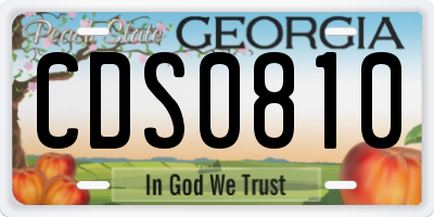 GA license plate CDS0810