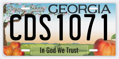 GA license plate CDS1071