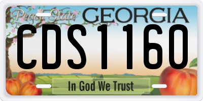 GA license plate CDS1160