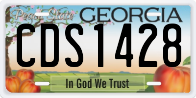 GA license plate CDS1428