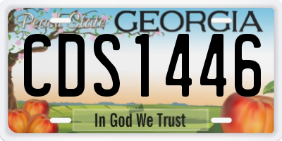 GA license plate CDS1446