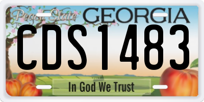 GA license plate CDS1483