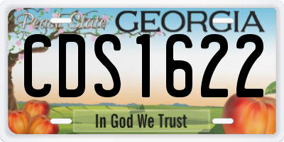 GA license plate CDS1622