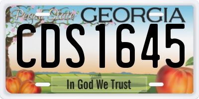 GA license plate CDS1645