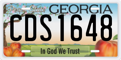 GA license plate CDS1648