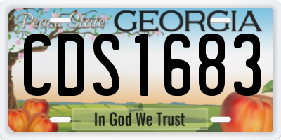 GA license plate CDS1683
