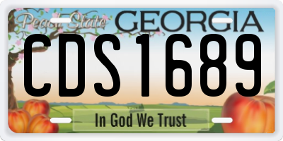 GA license plate CDS1689