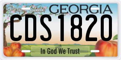 GA license plate CDS1820