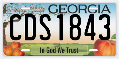 GA license plate CDS1843