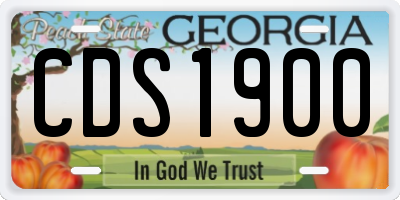 GA license plate CDS1900