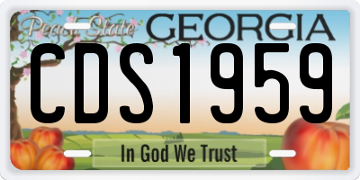 GA license plate CDS1959