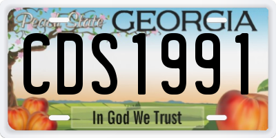 GA license plate CDS1991