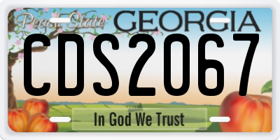 GA license plate CDS2067