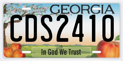 GA license plate CDS2410