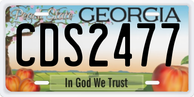 GA license plate CDS2477