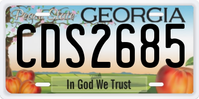 GA license plate CDS2685