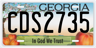 GA license plate CDS2735