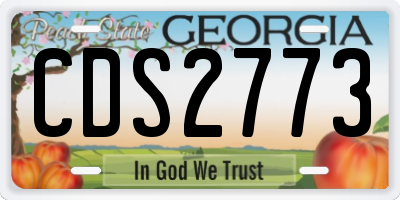 GA license plate CDS2773