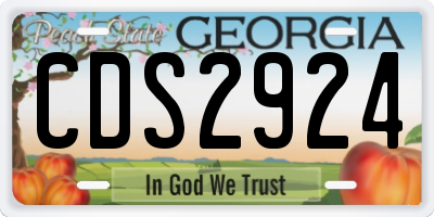 GA license plate CDS2924