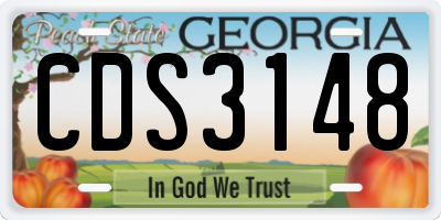GA license plate CDS3148