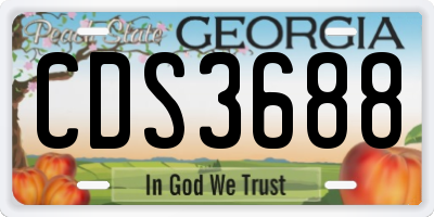 GA license plate CDS3688