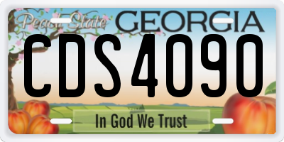 GA license plate CDS4090