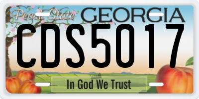 GA license plate CDS5017