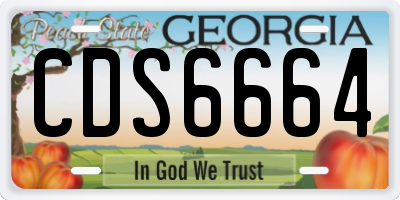 GA license plate CDS6664