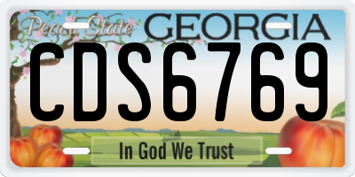 GA license plate CDS6769