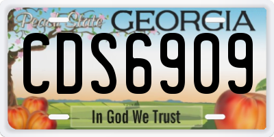 GA license plate CDS6909