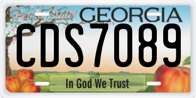 GA license plate CDS7089