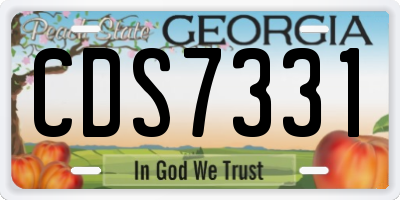 GA license plate CDS7331