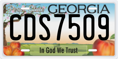 GA license plate CDS7509
