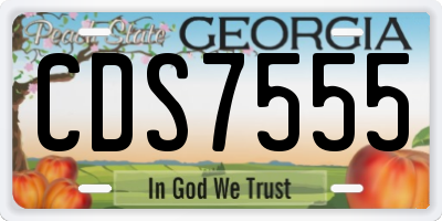 GA license plate CDS7555