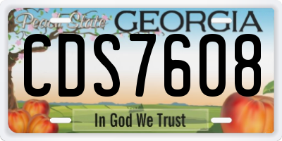 GA license plate CDS7608