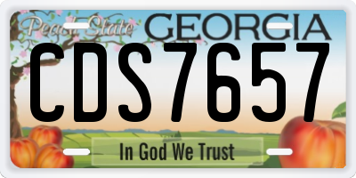 GA license plate CDS7657