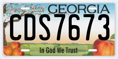 GA license plate CDS7673