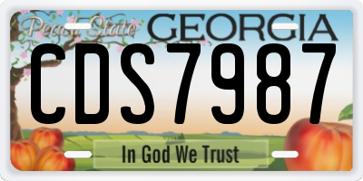 GA license plate CDS7987