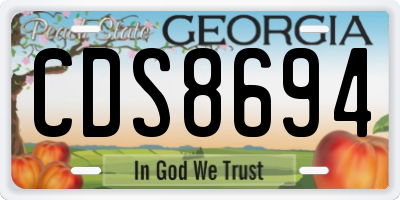 GA license plate CDS8694