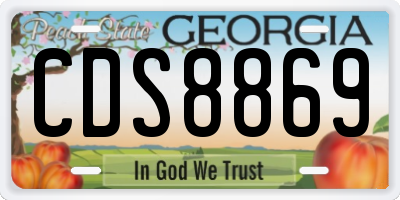 GA license plate CDS8869