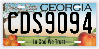 GA license plate CDS9094
