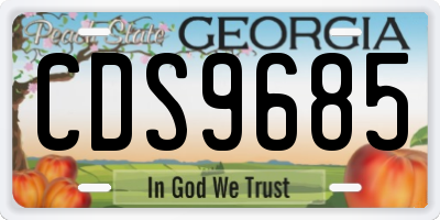 GA license plate CDS9685
