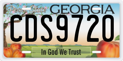 GA license plate CDS9720